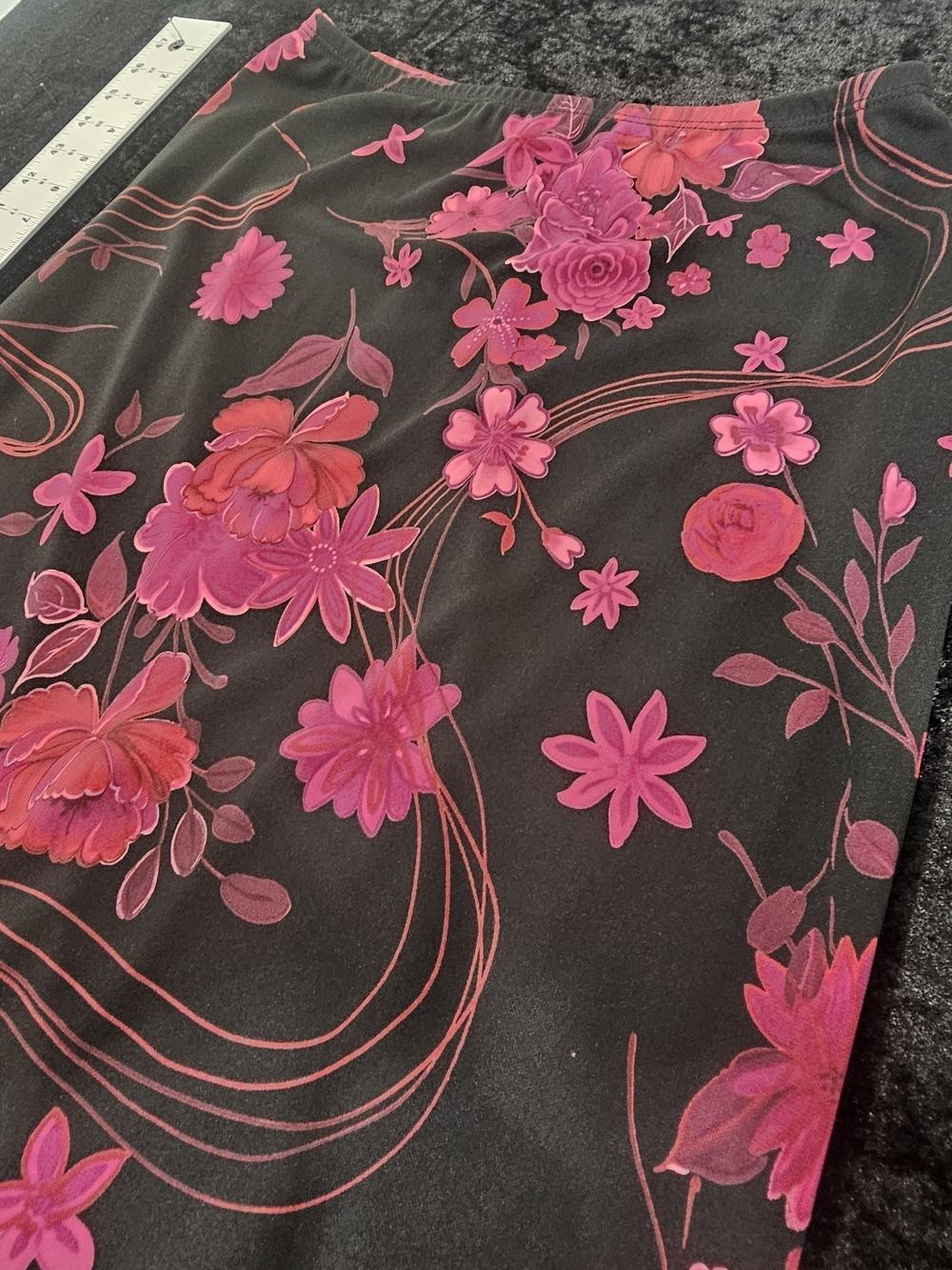 My Michelle Black Skirt with Pink Floral Print